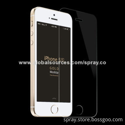 Tempered-glass screen protector for iPhone 5/5S/5C, 9H hardness, various colors are available